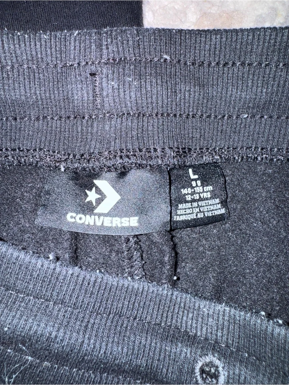 Converse Black Jogger Pants with Silver Logo Script